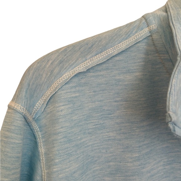 Tommy Bahama Men’s Long Sleeved Half  Zipped Blue Shirt Large - Picture 8 of 16
